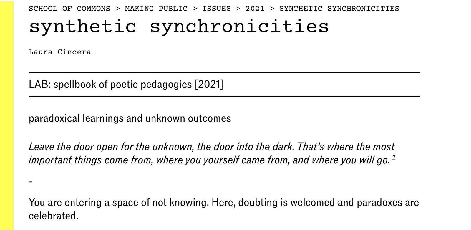 Synthetic Synchronicities